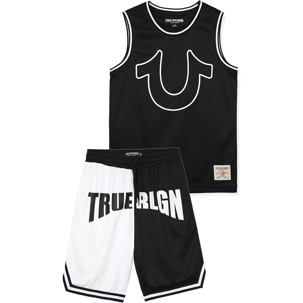 image:imageTrue Religion Boys Short Set for Kids Tank Top and ShortsBlack