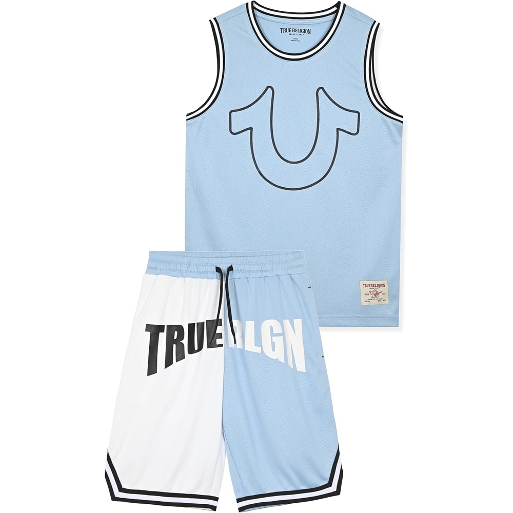 image:imageTrue Religion Boys Short Set for Kids Tank Top and ShortsCerulean