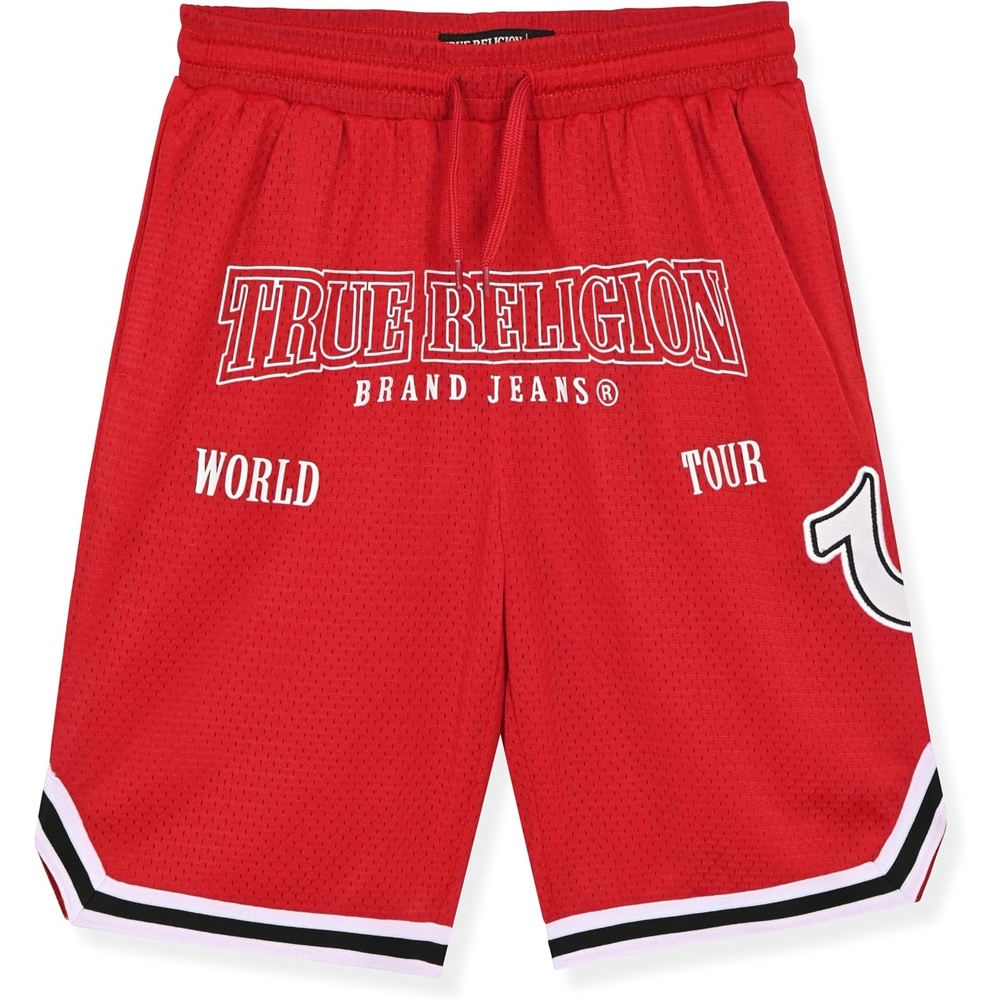 image:imageTrue Religion Boys Shorts Athletic Mesh Short for KidsRed Horseshoe