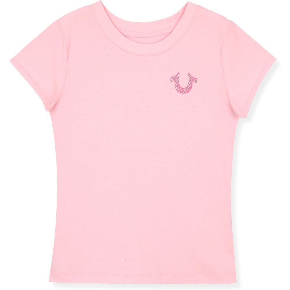 image:imageTrue Religion Girls Short Sleeve Tee Shirt with Embelishments  Soft and Comfortable Girls TShirtsFairy Tale Pink
