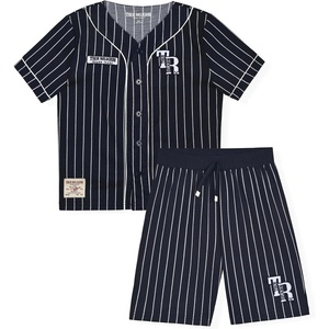 True Religion Boys Pajama Short Sets for Kids Button Front Short Sleeve Shirt and Sleepwear Shorts in Sizes 3T to 14(Navy Stripe)