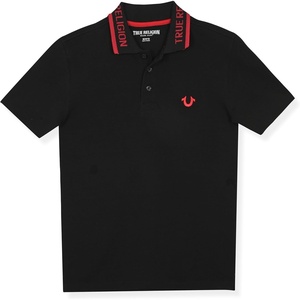 True Religion Boys Short Sleeve Polo Shirt for Kids(Black-red)