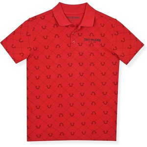 True Religion Boys Short Sleeve Polo Shirt for Kids(Hot Red)