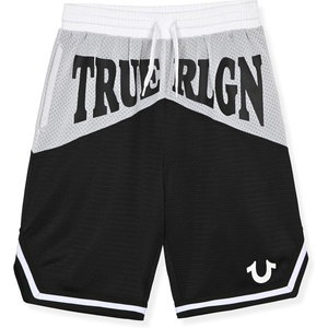 True Religion Boys Shorts Athletic Mesh Short for Kids(Black)