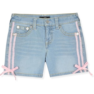 True Religion Girls Denim Shorts for Kids(Cotton Candy Blue Hearts)