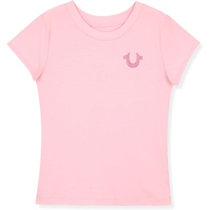 True Religion Girls Short Sleeve Tee Shirt with Embelishments – Soft and Comfortable Girls T-Shirts(Fairy Tale Pink)