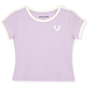 True Religion Girls Short Sleeve Tee Shirt with Embelishments – Soft and Comfortable Girls T-Shirts(Orchid Ribbon)