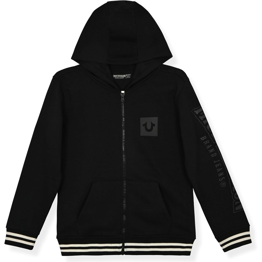 image:imageTrue Religion Boys Fleece Hoodies  Premium Zip Front amp Pullover Sweatshirts Stylish Design amp ComfortBlack Metallic