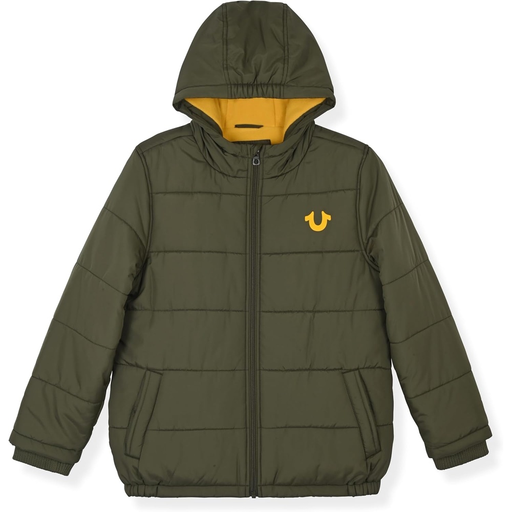 image:imageTrue Religion Boys Puffer Jackets  Premium Winter Coats With Stylish Design amp WarmthOliveyellow