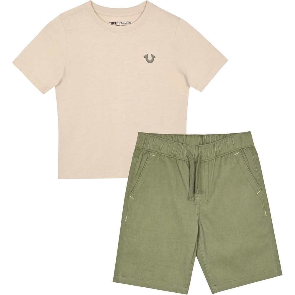 image:imageTrue Religion Boys Short Sets for Kids  Boys Jean Shorts and Tee Shirt Clothing SetStonegreen