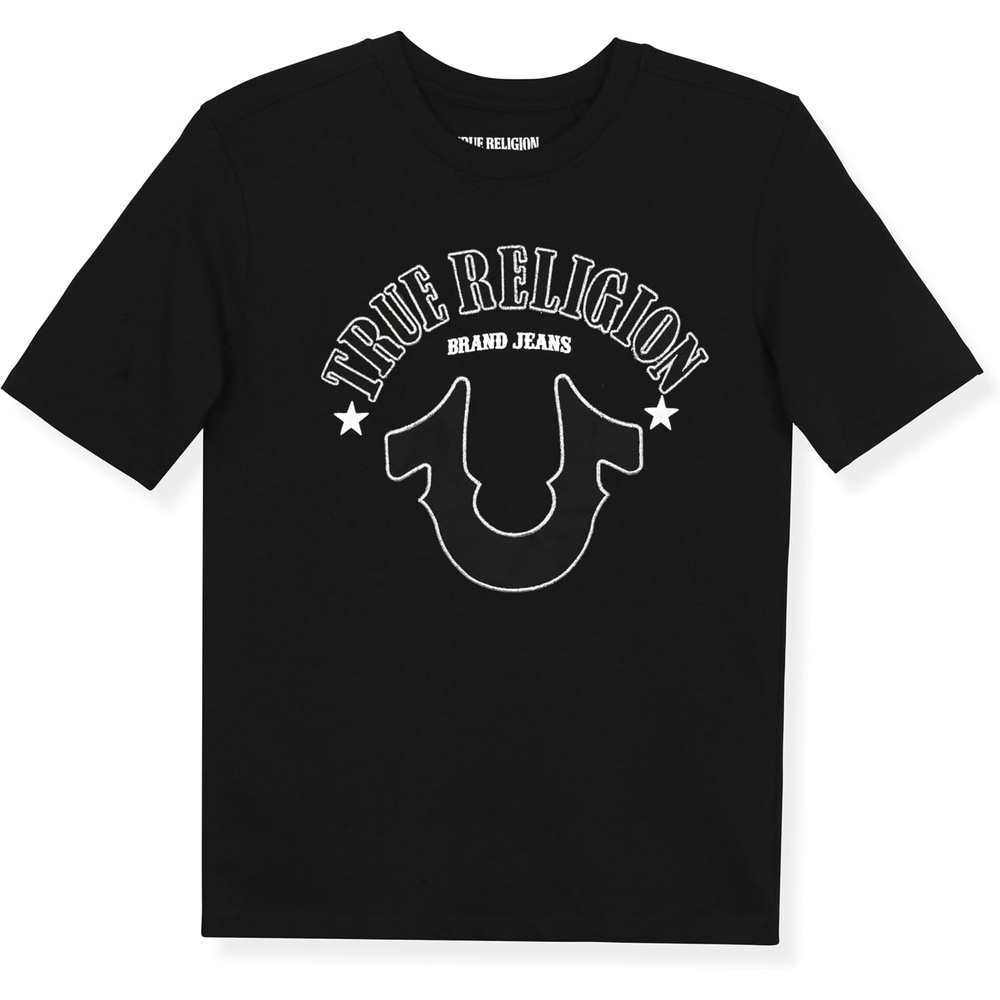 image:imageTrue Religion Boys Tee Shirts Short Sleeve Cotton TShirt for Boys Graphic TeesBlack Horeshoe