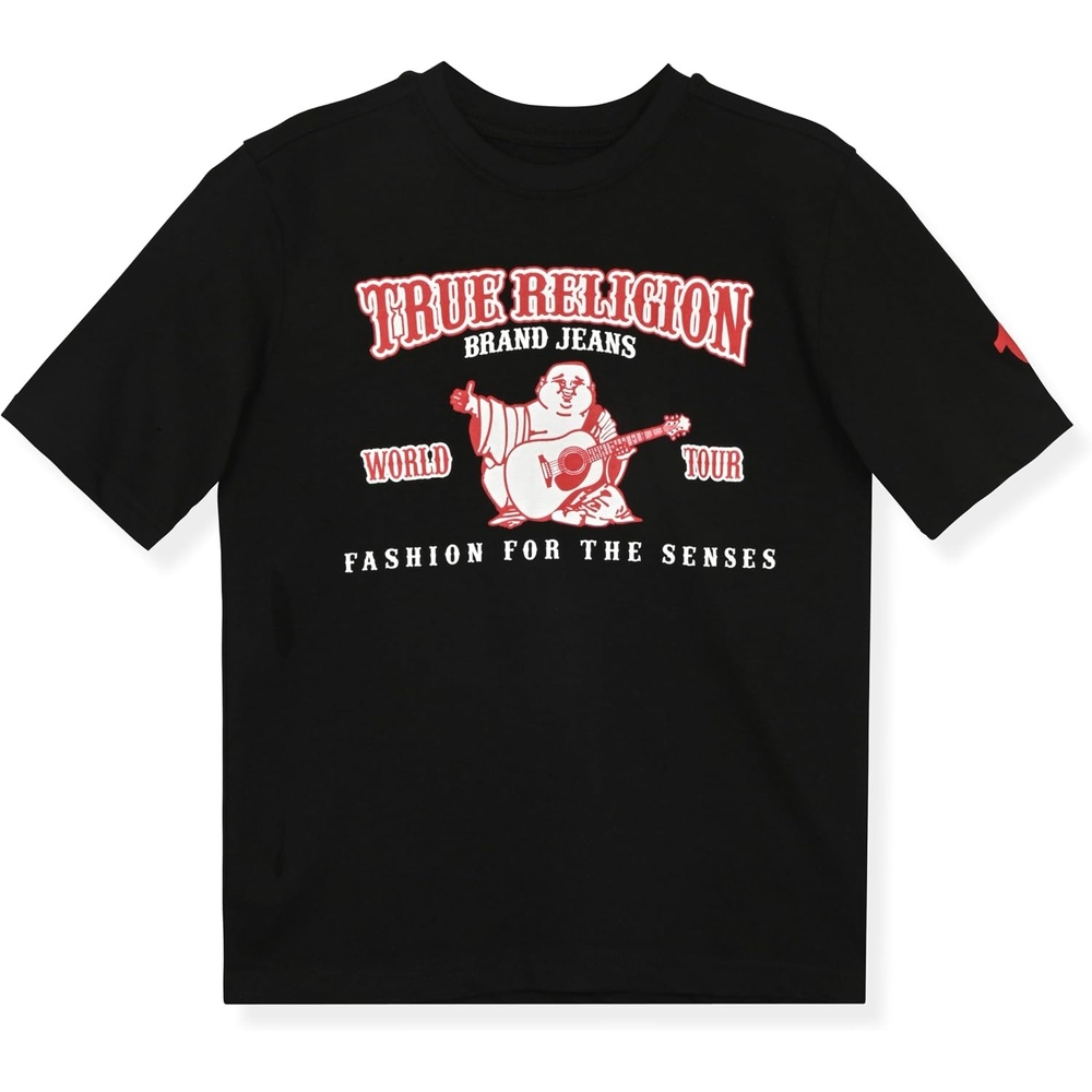 image:imageTrue Religion Boys Tee Shirts Short Sleeve Cotton TShirt for Boys Graphic TeesBlackred Buddha
