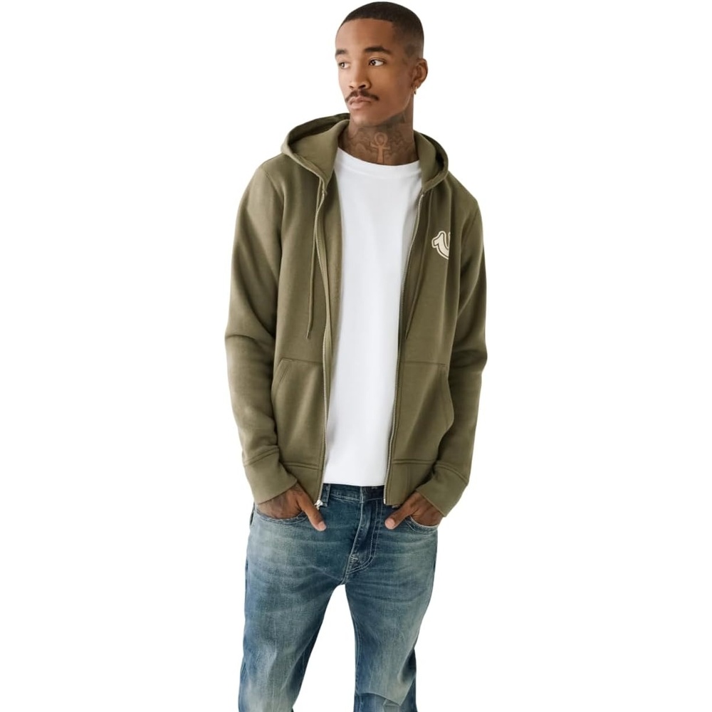 image:imageTrue Religion Mens Puff Print Core Zip Up Hoodie for Men  Y2K Graphic Hoodie Mens Hoodies with Oversized GraphicKalamata