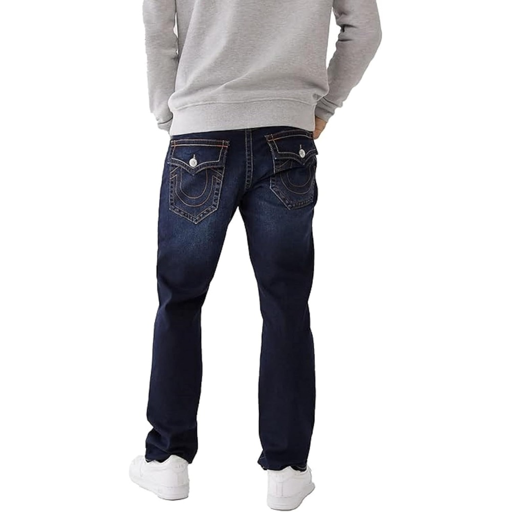 image:imageTrue Religion Mens Ricky Single Needle Straight Leg Denim Jeans for Men  Classic 5Pocket Style with Horseshoe StitchingDark Wash Muddy Waters