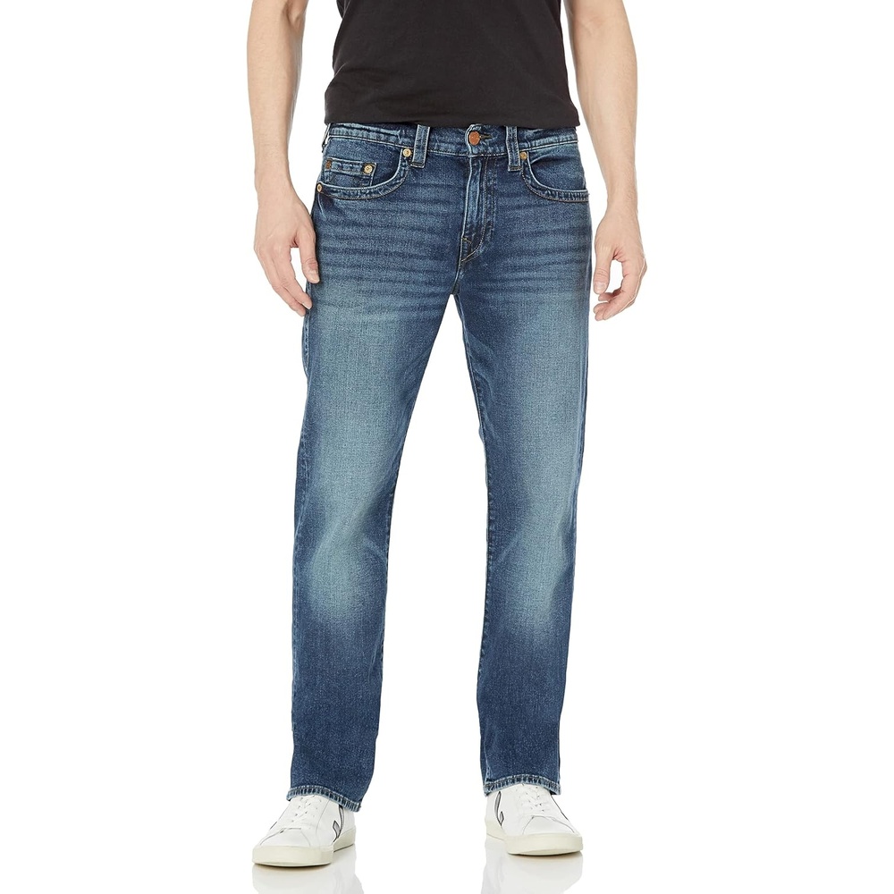 image:imageTrue Religion Mens Ricky Single Needle Straight Leg JeanMason Dark