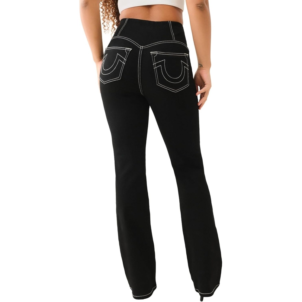 image:imageTrue Religion Womens Becca HighRise Bootcut Jeans with Corset DetailingBody Rinse Black