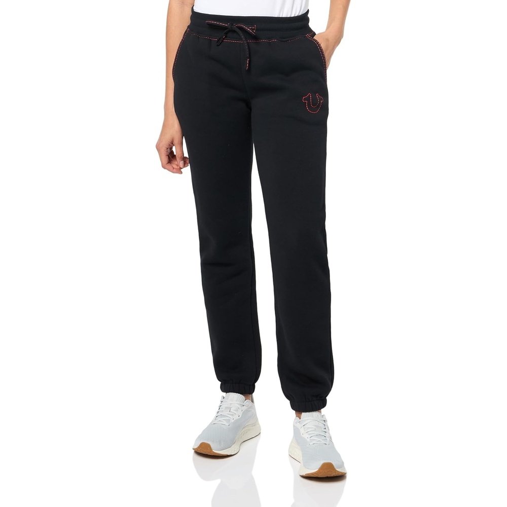 image:imageTrue Religion Womens Big T Midrise Knit JoggerJet Black