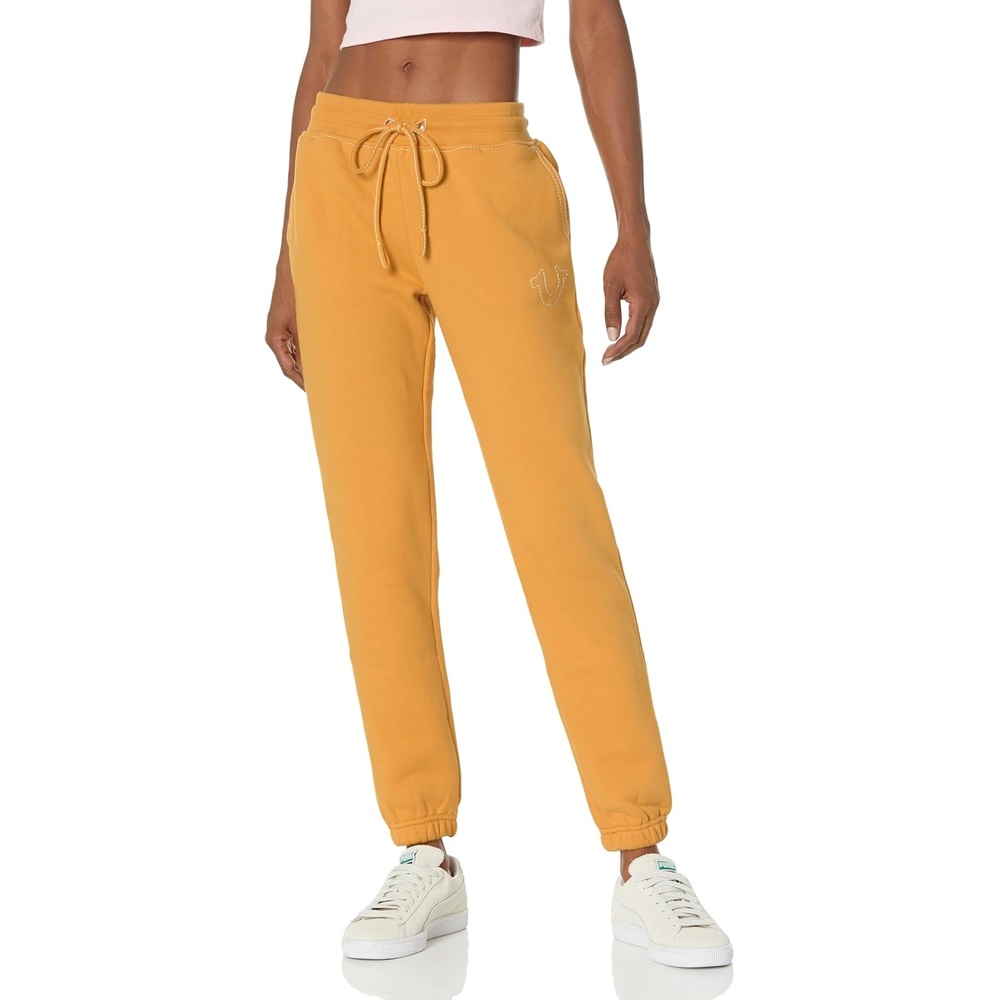 image:imageTrue Religion Womens Big T Midrise Knit JoggerMineral Yellow