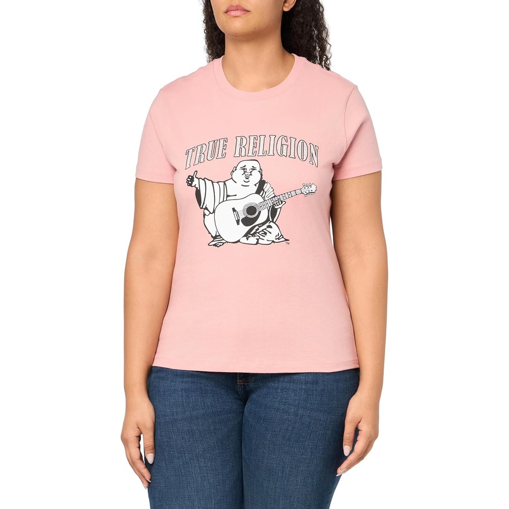 image:imageTrue Religion Womens Buddha Slim Vneck TeeRosebud