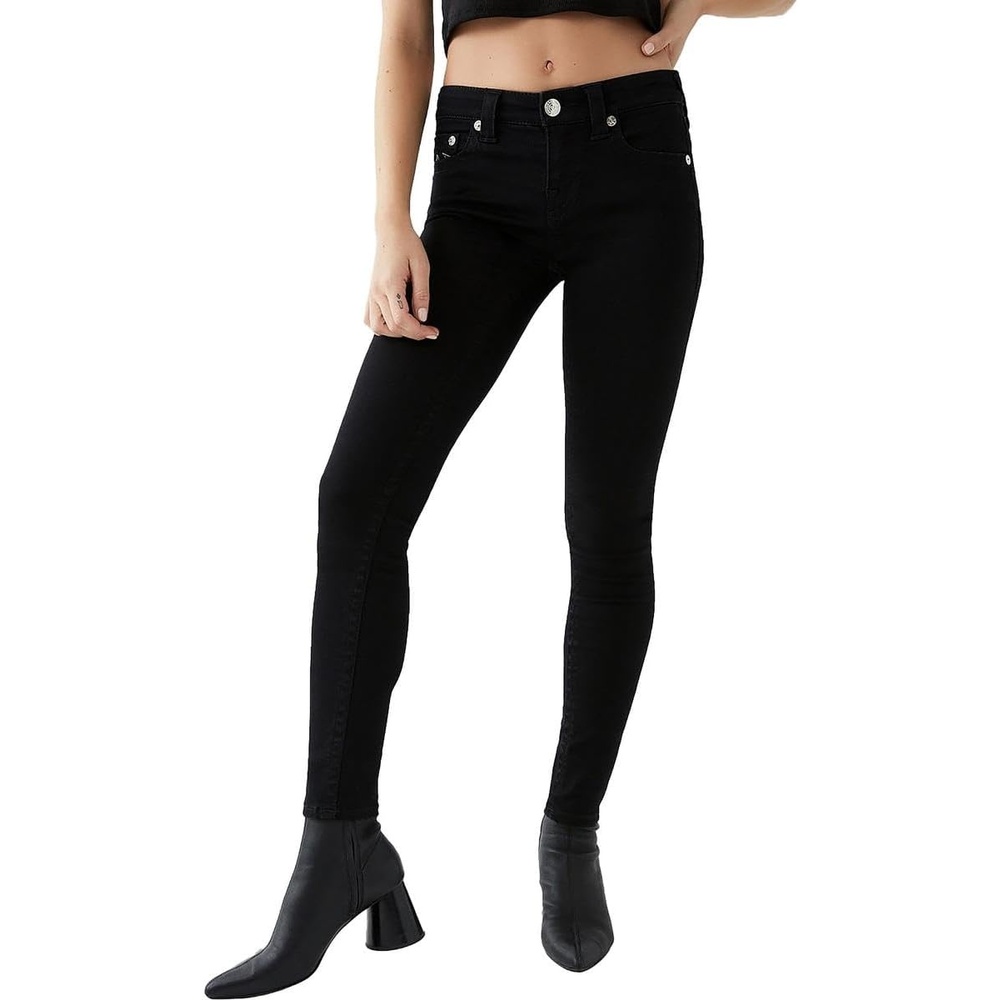 image:imageTrue Religion Womens Jennie Curvy Skinny Double Raised Stitched JeanJeans