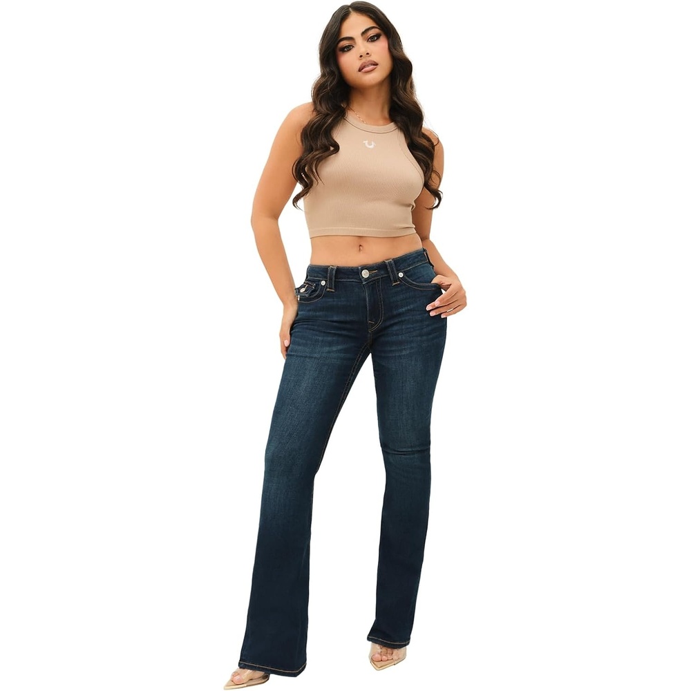 image:imageTrue Religion Womens Joey Mid Rise Flare Jean  Womens Jeans Flare Jeans for Women Comfortable amp TrendyInidgo Upgrade