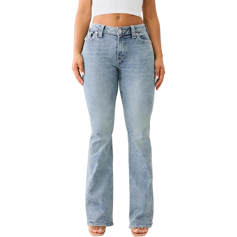 image:imageTrue Religion Womens Joey Mid Rise Flare Jean  Womens Jeans Flare Jeans for Women Comfortable amp TrendyPeak Spot
