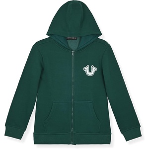 True Religion Boys Fleece Hoodies – Premium Zip Front & Pullover Sweatshirts, Stylish Design & Comfort(Green Zip)