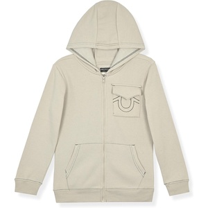 True Religion Boys Fleece Hoodies – Premium Zip Front & Pullover Sweatshirts, Stylish Design & Comfort(Stone Black Zip)