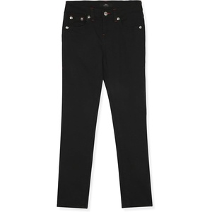 True Religion Boys Jeans Kids Premium Stretch Denim Pants(Black Red Chainstitch)
