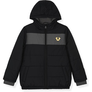 True Religion Boys Puffer Jackets – Premium Winter Coats With Stylish Design & Warmth(Black-grey)