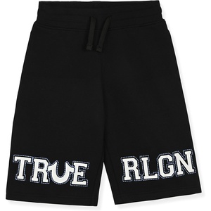 True Religion Boys Shorts Fleece Short for Kids(Black-white)