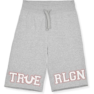 True Religion Boys Shorts Fleece Short for Kids(Grey-white)