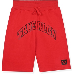True Religion Boys Shorts Fleece Short for Kids(Hot Red-black)