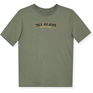 True Religion Boys Tee Shirts Short Sleeve Cotton T-Shirt for Boys Graphic Tees(Seaspray Green)