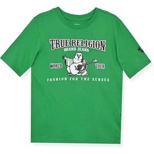 True Religion Boys Tee Shirts Short Sleeve Cotton T-Shirt for Boys Graphic Tees(Spring Green)