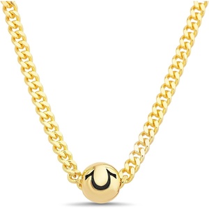 True Religion Horseshoe Pendant 22 Inch Long 3mm Thick Curb Chain Necklace for Men(Yellow)