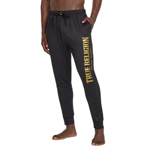 True Religion Mens Jogger Pajama Pants, Lightweight Lounge Casual Sleep(Black)