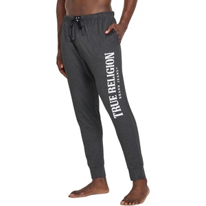 True Religion Mens Jogger Pajama Pants, Lightweight Lounge Casual Sleep(Charcoal)