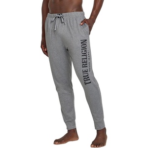 True Religion Mens Jogger Pajama Pants, Lightweight Lounge Casual Sleep(Light Heather Grey)