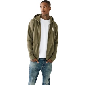 True Religion Men’s Puff Print Core Zip Up Hoodie for Men – Y2K Graphic Hoodie, Mens Hoodies with Oversized Graphic(Kalamata)