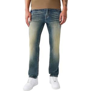 True Religion Men’s Rocco Single Needle Jean 32” | Skinny Fit, Tonal Stitching