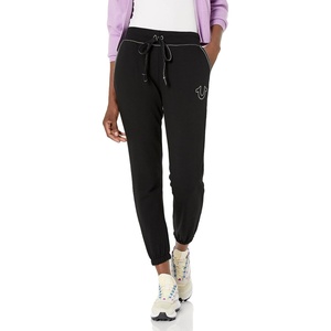 True Religion Women’s Big T Mid Rise Jogger(Jet Black)