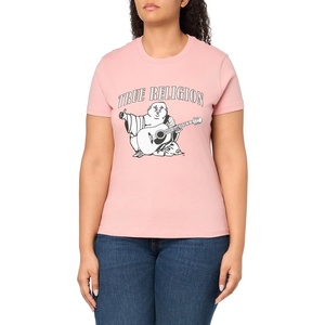 True Religion Women’s Buddha Slim Vneck Tee(Rosebud)