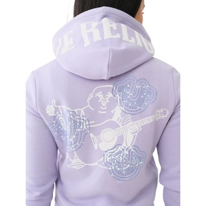 True Religion Women’s Crystal Classic Zip Hoodie​(Heirloom Lilac)