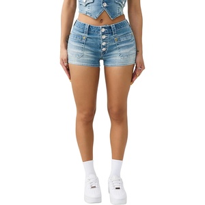 True Religion Women’s Front Pocket Denim Shorts Flap(Sunset Ticket)
