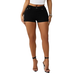 True Religion Womens Jennie Mr Curvy Rolled Short(Body Rinse Black)