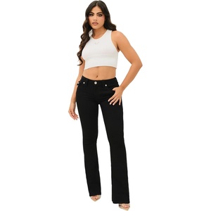 True Religion Women’s Joey Mid Rise Flare Jean | Women’s Jeans, Flare Jeans for Women, Comfortable & Trendy(Black Body Rinse)