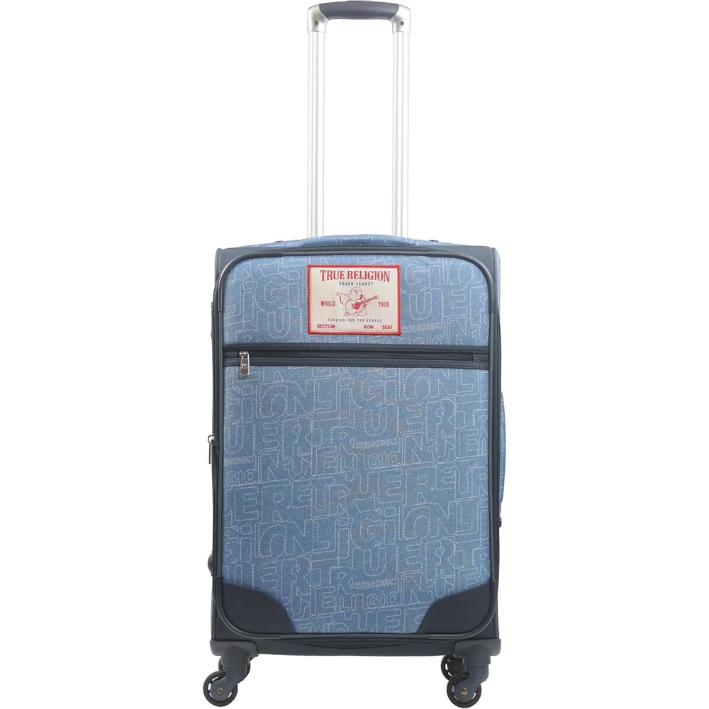 image:imageTrue Religion 23 Rolling Luggage Softshell Suitcase with Spinner Wheels Denim27 Inch
