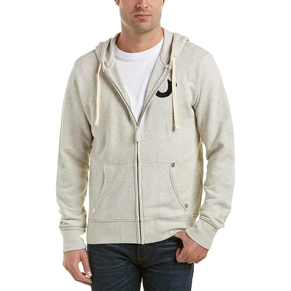 image:imageTrue Religion Mens Buddha Logo Zip HoodieOatmeal
