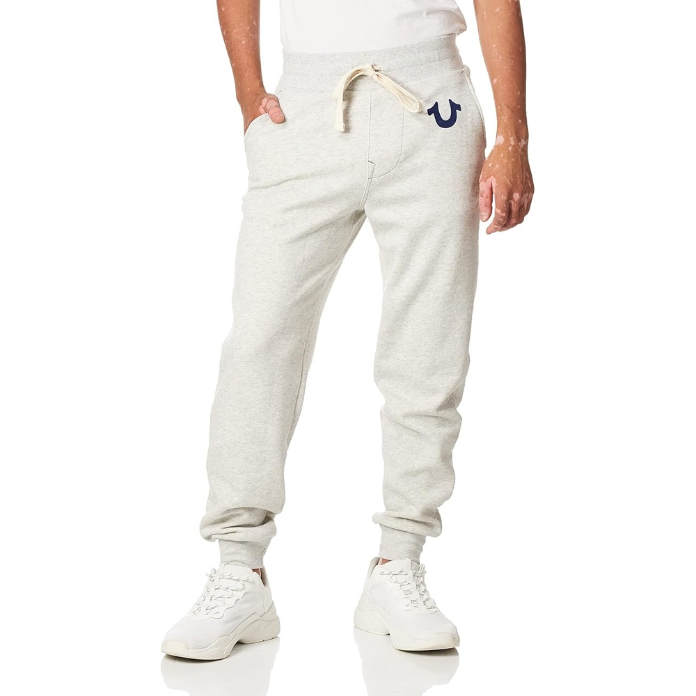 image:imageTrue Religion Mens Classic Logo Jogger Sweatpants  Soft Mens Joggers with Pockets Comfortable Sweat PantsNew Oatmeal